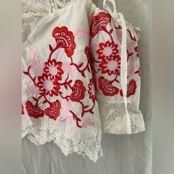 Morning Crop top Small Embroidered Lace Boho Cottagecore - Picture 4 of 7